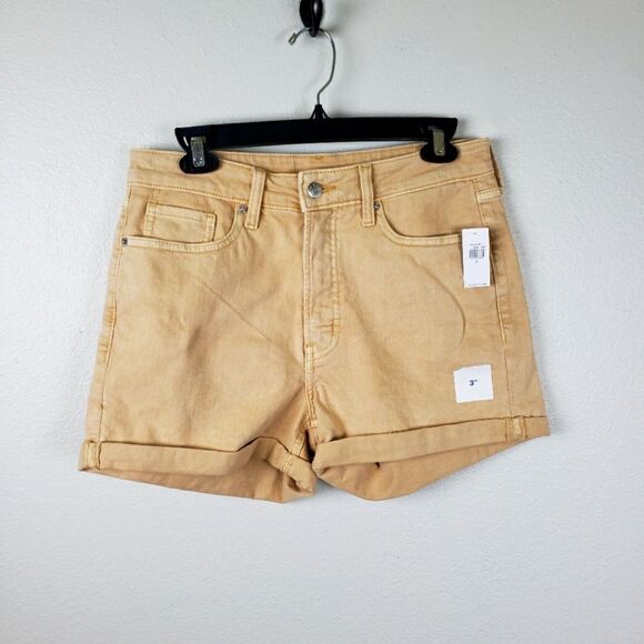 Old Navy NWT Women's Light Brown/Tan O.G. High Rise Cotton Blend Shorts Size 8 - Picture 1 of 9